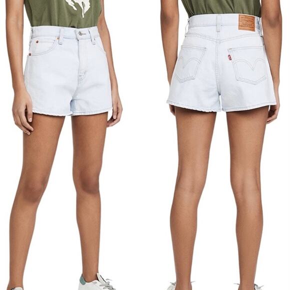 Levi's Light Wash High Rise Rigid Jean Shorts Sz 31 New with Tag Summer Festival - Picture 1 of 8